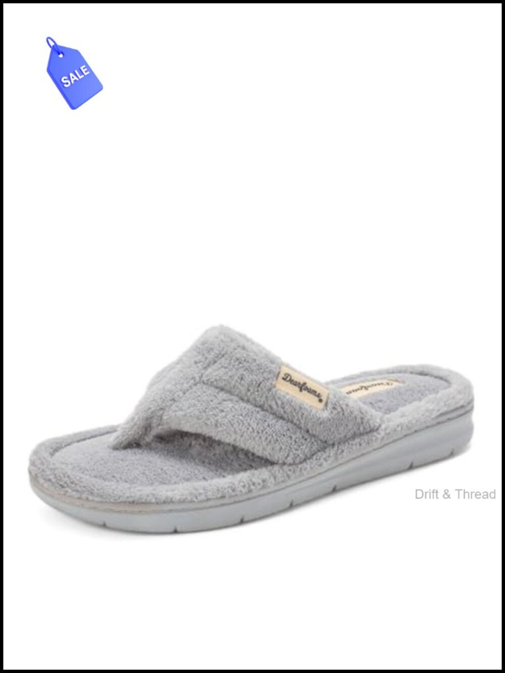 Dearfoams Melanie Terry Thong Slide Memory Foam Slippers